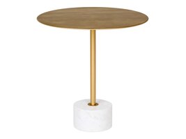 ebuy24 Lecco salontafel , bijzettafel Ø51cm marmer messing, marmer.