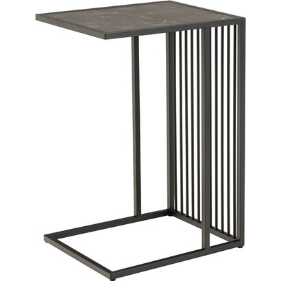 ebuy24 Stir salontafel bijzettafel 35x43x63cm marmer decor, zwart.