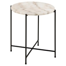 ebuy24 Avur bijzettafel Ã˜42cm marmer wit.