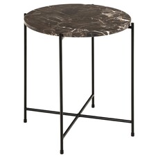 ebuy24 Avur bijzettafel Ã˜42cm marmer bruin.