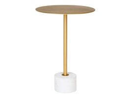 ebuy24 Lecco salontafel , bijzettafel Ã˜41cm marmer messing, marmer.