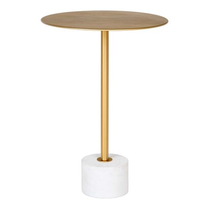 ebuy24 Lecco salontafel , bijzettafel Ã˜41cm marmer messing, marmer.
