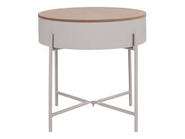 ebuy24 Sisco salontafel , bijzettafel Ø40cm beige, grijs.