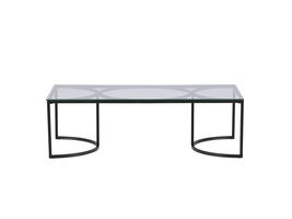 ebuy24 Skanör salontafel 70x140cm zwart, glas.