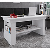 ebuy24 Kobila salontafel met in hoogte verstelbaar tafelblad, 1 legplank en 2 vakkenwit.