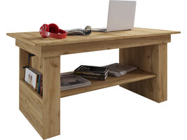 ebuy24 Kobila salontafel met in hoogte verstelbaar tafelblad, 1 legplank en 2 vakkenHoning eiken decor.