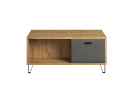 ebuy24 Blanshe salontafel 2 deuren, 2 planken, grijs.