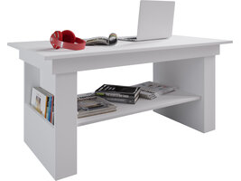 ebuy24 Kobila salontafel met 1 plank en 2 vakkenwit.