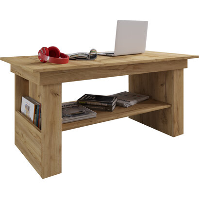 ebuy24 Kobila salontafel met 1 plank en 2 vakkenHoning eiken decor.