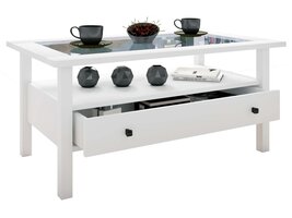 ebuy24 LingisL salontafel 1 lade 1 plank wit.