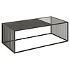 ebuy24 Stig salontafel 120x60 cm glas, rookkleurig, zwart marmer decor.