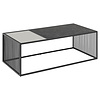 ebuy24 Stig salontafel 120x60 cm glas, rookkleurig, zwart marmer decor.