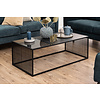ebuy24 Stig salontafel 120x60 cm glas, rookkleurig, zwart marmer decor.
