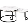 ebuy24 Spir salontafel Ã˜70cm, 2 stuks marmer decor wit.