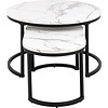 ebuy24 Spir salontafel Ã˜70cm, 2 stuks marmer decor wit.