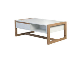 ebuy24 Dakota salontafel 2 laden, 2 planken, wit.