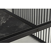 ebuy24 Stig salontafel 80x80 cm glas rookkleurig, zwart marmer decor.