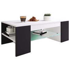 ebuy24 Tunas salontafel 1 plank wit, zwart.