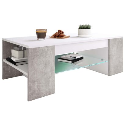 ebuy24 Tunas salontafel 1 plank wit, beton decor.