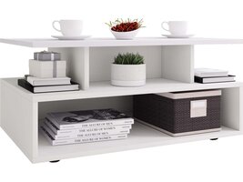 ebuy24 Esila salontafel 4 planken wit.