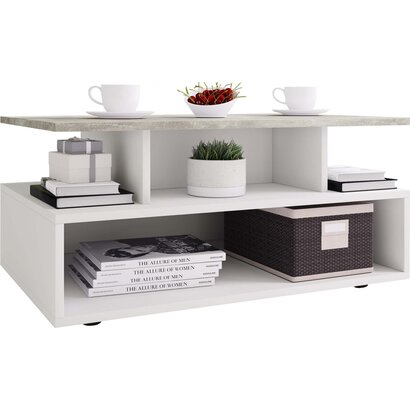 ebuy24 Esila salontafel 4 planken wit, beton decor.