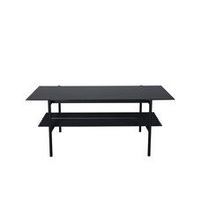 ebuy24 VonStaf salontafel met plank 60x120 cm glas zwart marmor decor.
