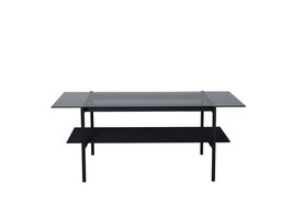 ebuy24 VonStaf salontafel met plank 60x120 cm glas zwart.