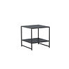 ebuy24 Staal  bijzettafel met plank 51x51 cm zwart.