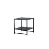 ebuy24 Staal  bijzettafel met plank 51x51 cm zwart.