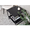 ebuy24 Staal  bijzettafel met plank 51x51 cm zwart.