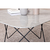 ebuy24 Tristar salontafel 80x80 cm glas grijs marmor decor.