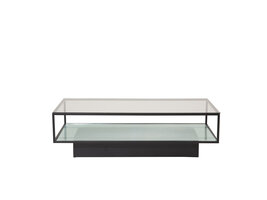 ebuy24 Maglehem salontafel met plank 60x130 cm glas.