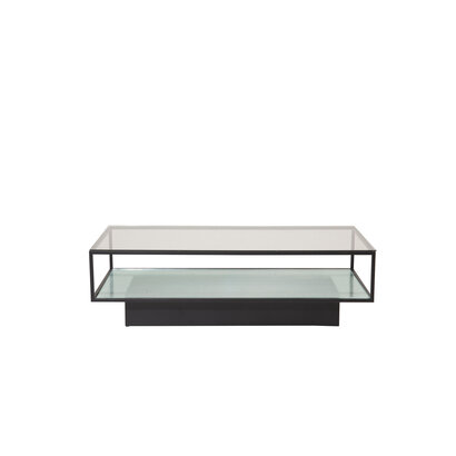 ebuy24 Maglehem salontafel met plank 60x130 cm glas.