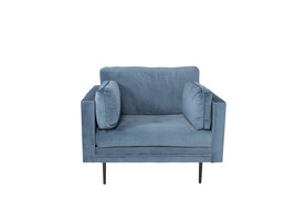 ebuy24 Boom II fauteuil velours blauw.