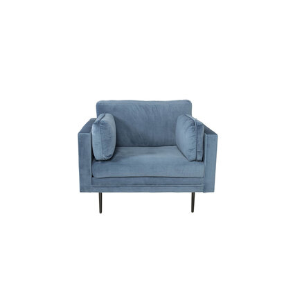 ebuy24 Boom II fauteuil velours blauw.