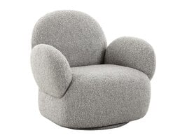 ebuy24 Messina fauteuil draaifunctie lichtgrijs.