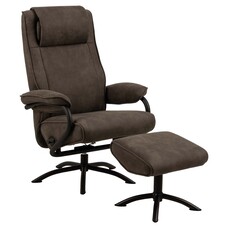 ebuy24 Hyras fauteuil recliner met hocker grijs.