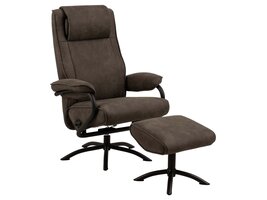 ebuy24 Hyras fauteuil recliner met hocker grijs.