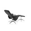 ebuy24 Rolf fauteuil recliner met hocker PU kunstleer zwart.