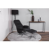 ebuy24 Rolf fauteuil recliner met hocker PU kunstleer zwart.