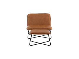 ebuy24 X fauteuil met hocker PU kunstleer bruin.