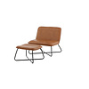 ebuy24 X fauteuil met hocker PU kunstleer bruin.