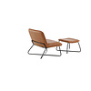 ebuy24 X fauteuil met hocker PU kunstleer bruin.