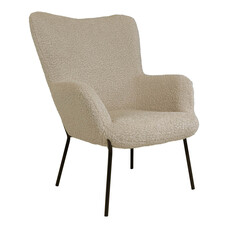 ebuy24 Glasgow fauteuil geÃ¯miteerd lamsvel grijsbruin.