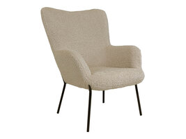 ebuy24 Glasgow fauteuil geÃ¯miteerd lamsvel grijsbruin.