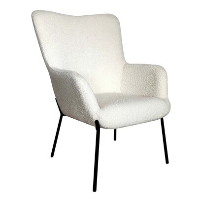 ebuy24 Glasgow fauteuil bouclé wit.