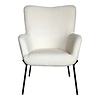 ebuy24 Glasgow fauteuil bouclé wit.