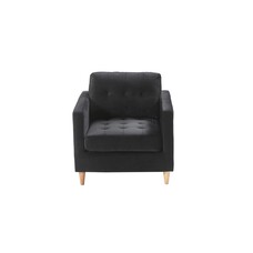 ebuy24 Marino fauteuil velours zwart.