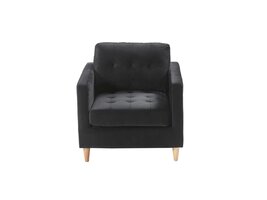 ebuy24 Marino fauteuil velours zwart.