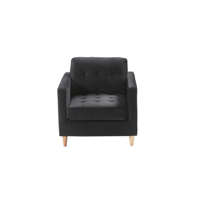 ebuy24 Marino fauteuil velours zwart.